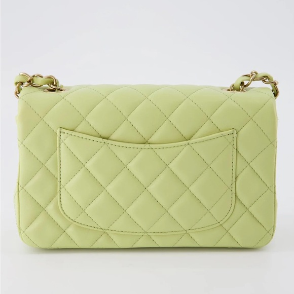 NEW Chanel classic flap pistachio color lamb skin gold hardware - Picture 5 of 6